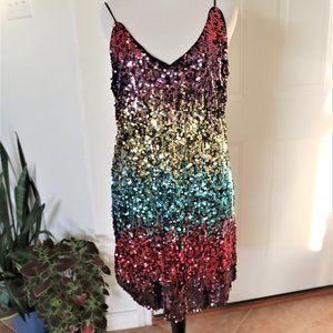 Multi-colored Sequined Cocktail Dress/ Taylor Swift Eras Tour dress